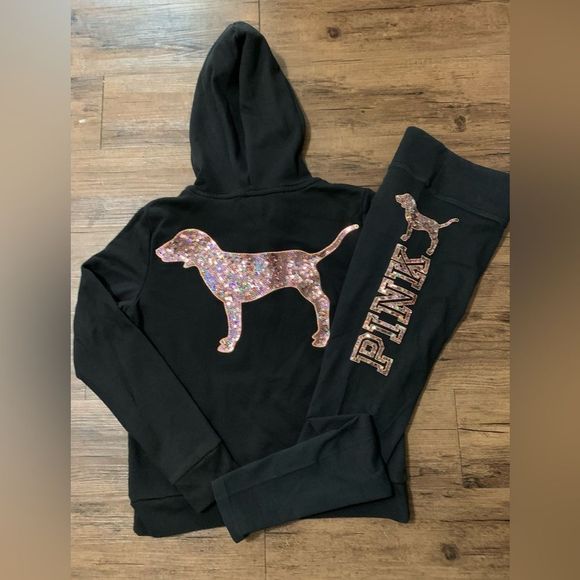 Victoria’s Secret Pink ROSEGOLD Bling Outfit set S - Picture 3 of 10